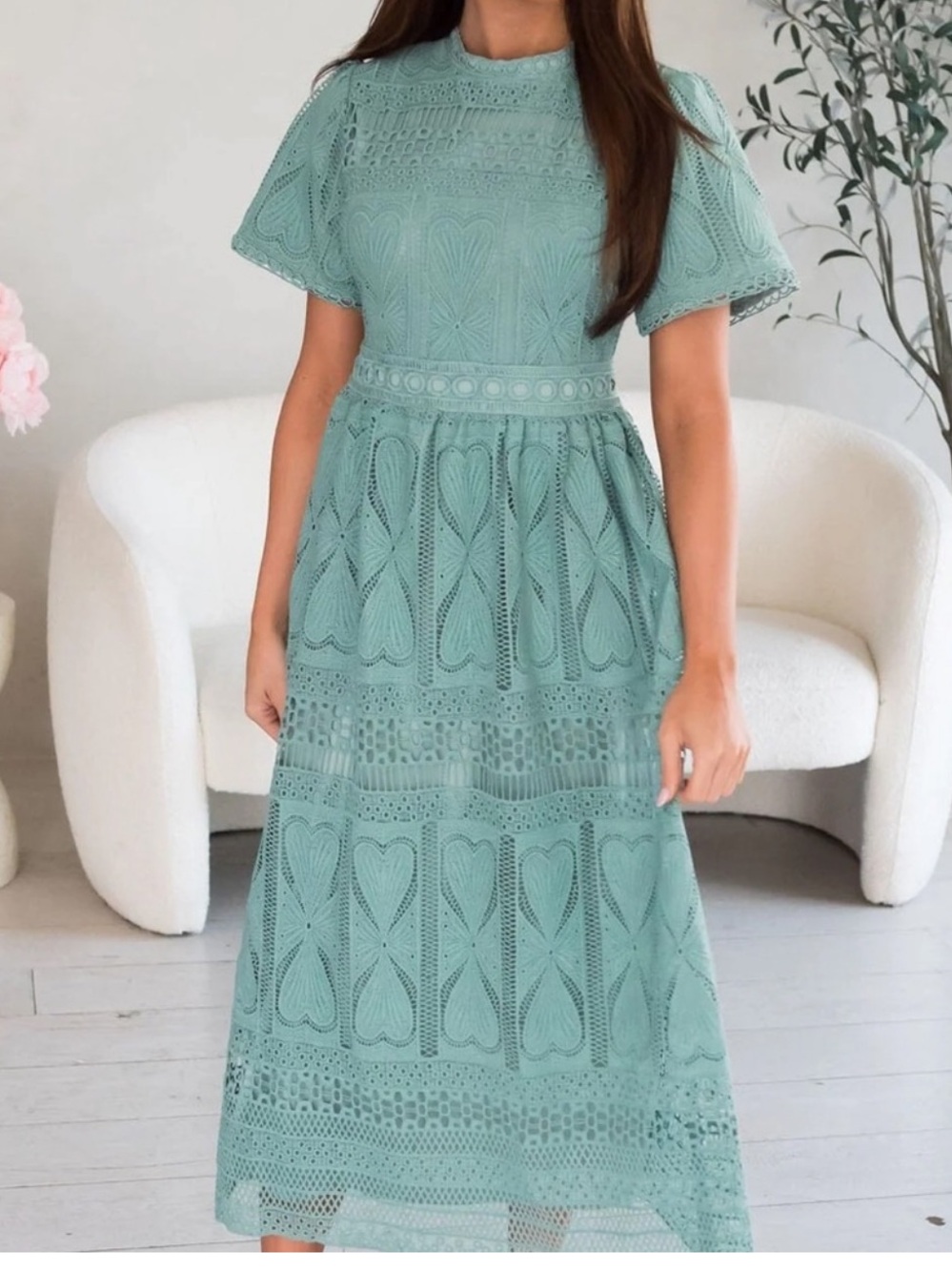 Green Heart cut out plus size dress in sz 3X